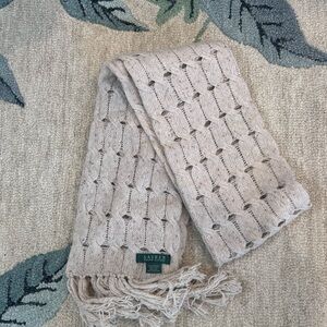 Ralph Lauren Textured Cream Wool Scarf